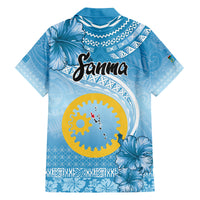 Sanma Vanuatu Family Matching Off Shoulder Short Dress and Hawaiian Shirt Hibiscus Sand Drawing with Pacific Pattern LT9 - Polynesian Pride