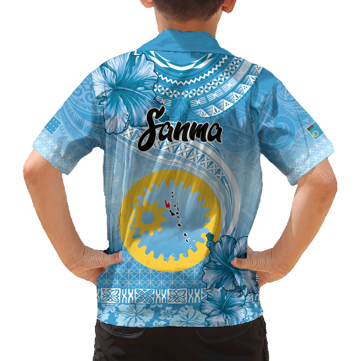 Sanma Vanuatu Family Matching Tank Maxi Dress and Hawaiian Shirt Hibiscus Sand Drawing with Pacific Pattern LT9 - Polynesian Pride