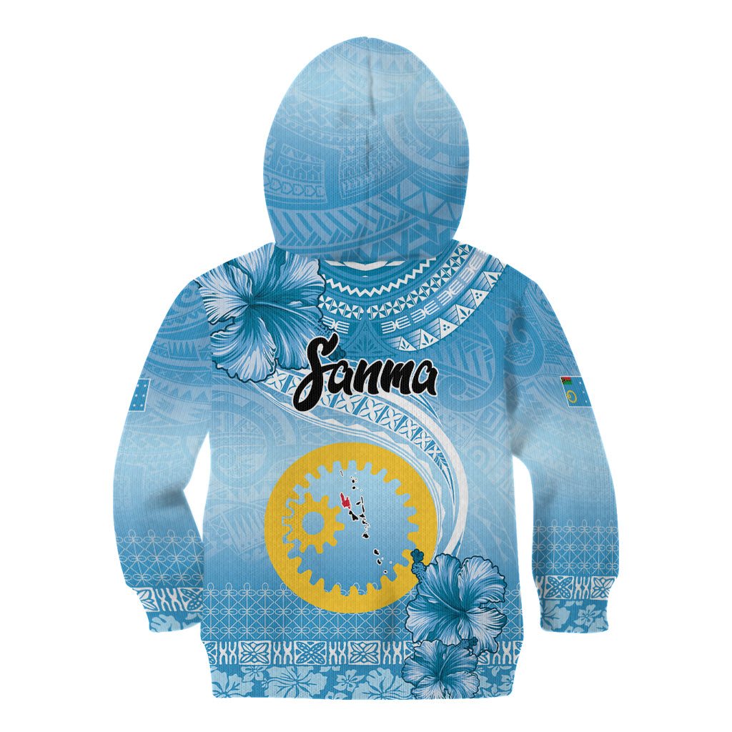 Sanma Vanuatu Kid Hoodie Hibiscus Sand Drawing with Pacific Pattern LT9 - Polynesian Pride