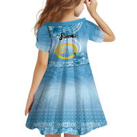 Sanma Vanuatu Kid Short Sleeve Dress Hibiscus Sand Drawing with Pacific Pattern LT9 - Polynesian Pride