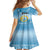 Sanma Vanuatu Kid Short Sleeve Dress Hibiscus Sand Drawing with Pacific Pattern