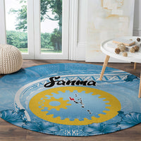 Sanma Vanuatu Round Carpet Hibiscus Sand Drawing with Pacific Pattern LT9 - Polynesian Pride
