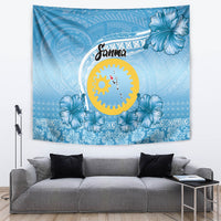 Sanma Vanuatu Tapestry Hibiscus Sand Drawing with Pacific Pattern