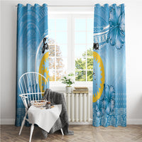 Sanma Vanuatu Window Curtain Hibiscus Sand Drawing with Pacific Pattern