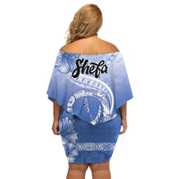 Shefa Vanuatu Family Matching Off Shoulder Short Dress and Hawaiian Shirt Hibiscus Sand Drawing with Pacific Pattern LT9 - Polynesian Pride