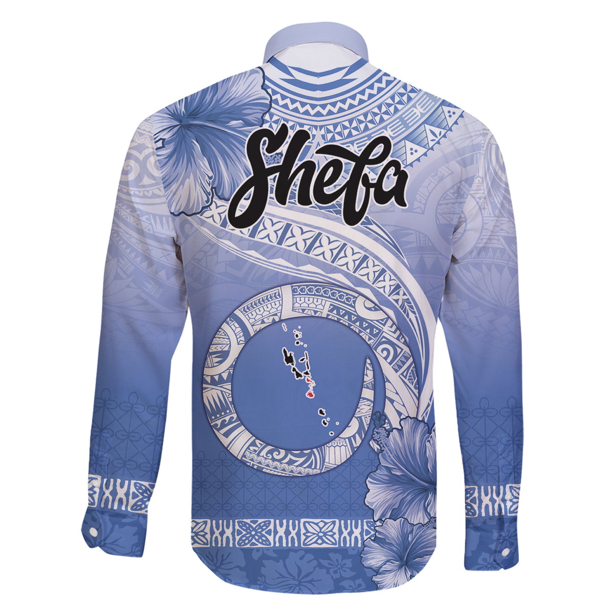 Shefa Vanuatu Family Matching Summer Maxi Dress and Hawaiian Shirt Hibiscus Sand Drawing with Pacific Pattern