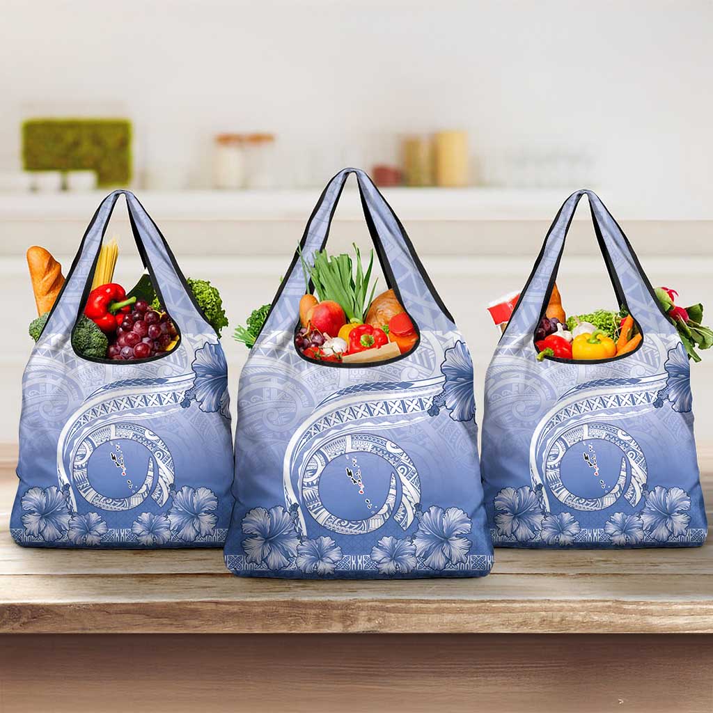 Shefa Vanuatu Grocery Bag Hibiscus Sand Drawing with Pacific Pattern