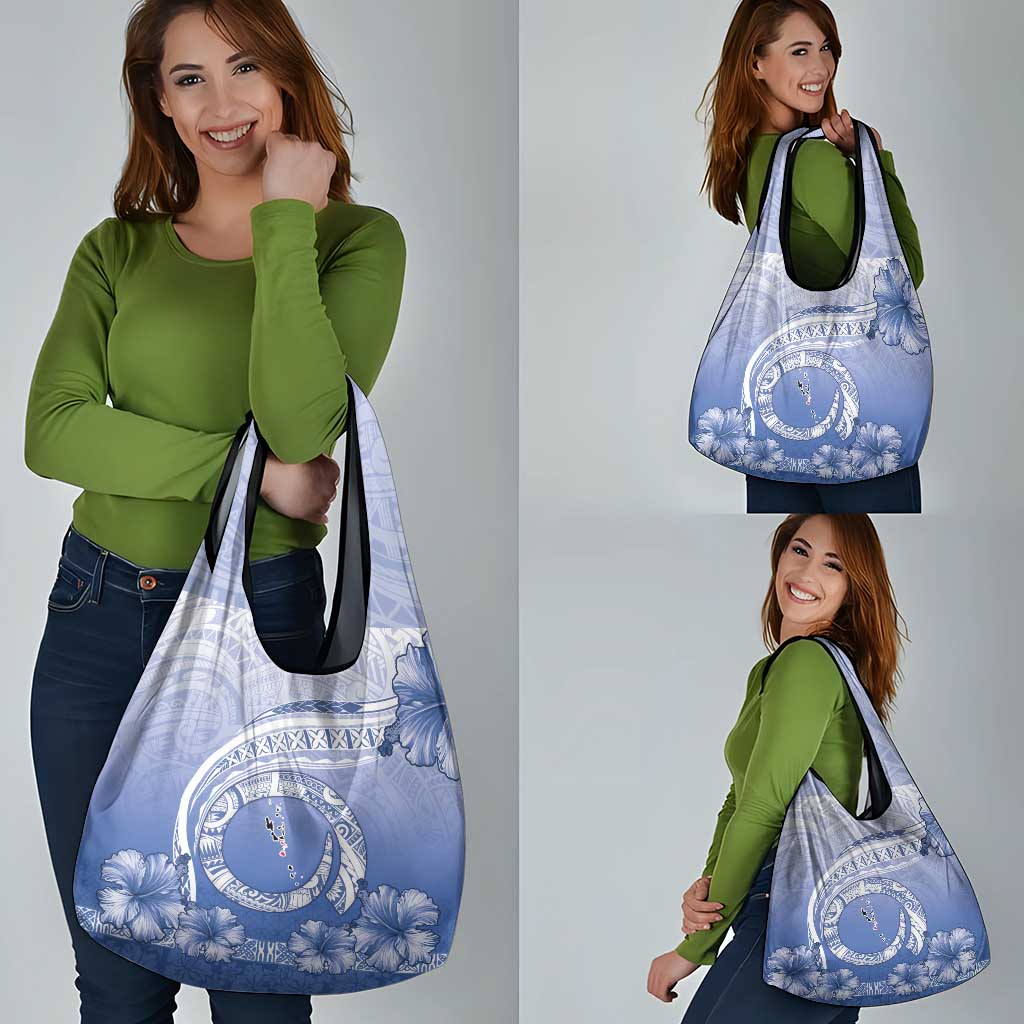 Shefa Vanuatu Grocery Bag Hibiscus Sand Drawing with Pacific Pattern