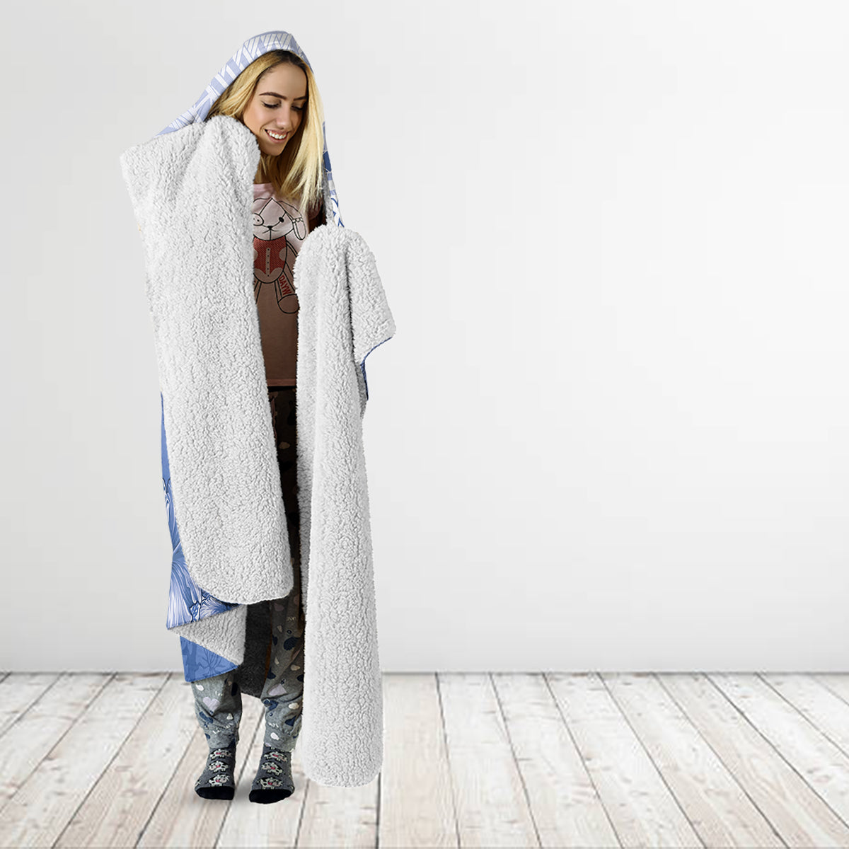 Shefa Vanuatu Hooded Blanket Hibiscus Sand Drawing with Pacific Pattern LT9 - Polynesian Pride