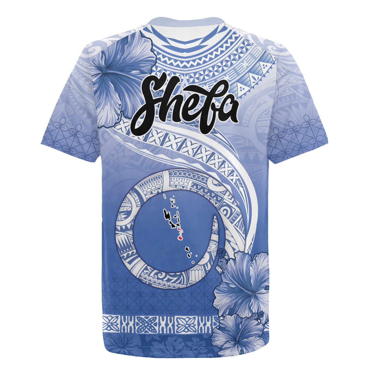 Shefa Vanuatu Rugby Jersey Hibiscus Sand Drawing with Pacific Pattern