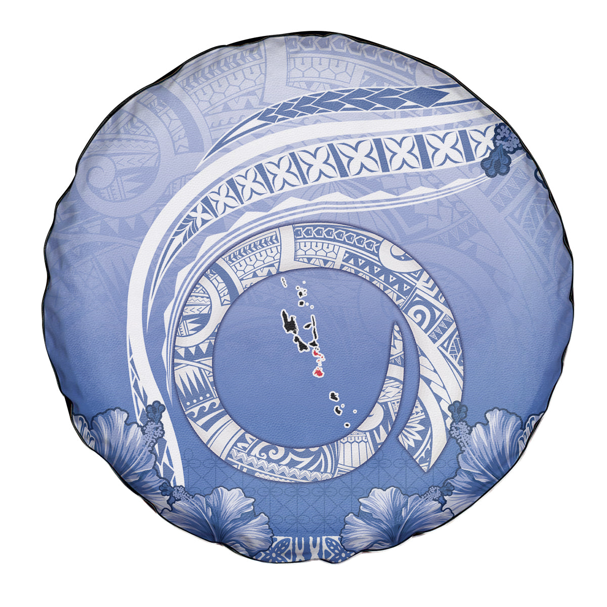 Shefa Vanuatu Spare Tire Cover Hibiscus Sand Drawing with Pacific Pattern LT9 - Polynesian Pride