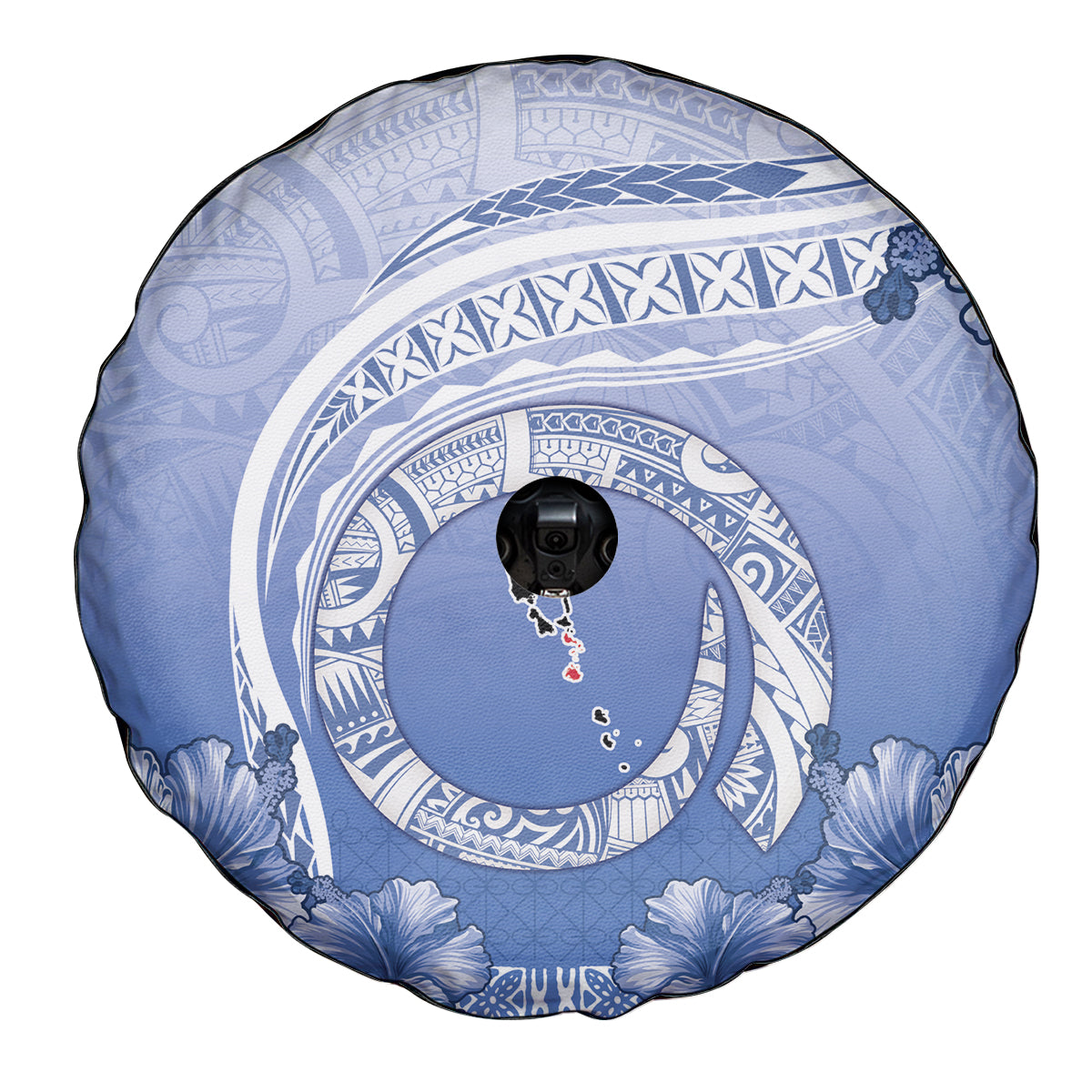 Shefa Vanuatu Spare Tire Cover Hibiscus Sand Drawing with Pacific Pattern LT9 - Polynesian Pride