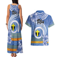 Tafea Vanuatu Couples Matching Tank Maxi Dress and Hawaiian Shirt Hibiscus Sand Drawing with Pacific Pattern LT9 - Polynesian Pride