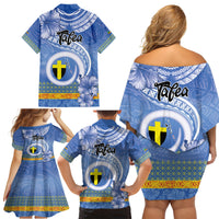 Tafea Vanuatu Family Matching Off Shoulder Short Dress and Hawaiian Shirt Hibiscus Sand Drawing with Pacific Pattern LT9 - Polynesian Pride