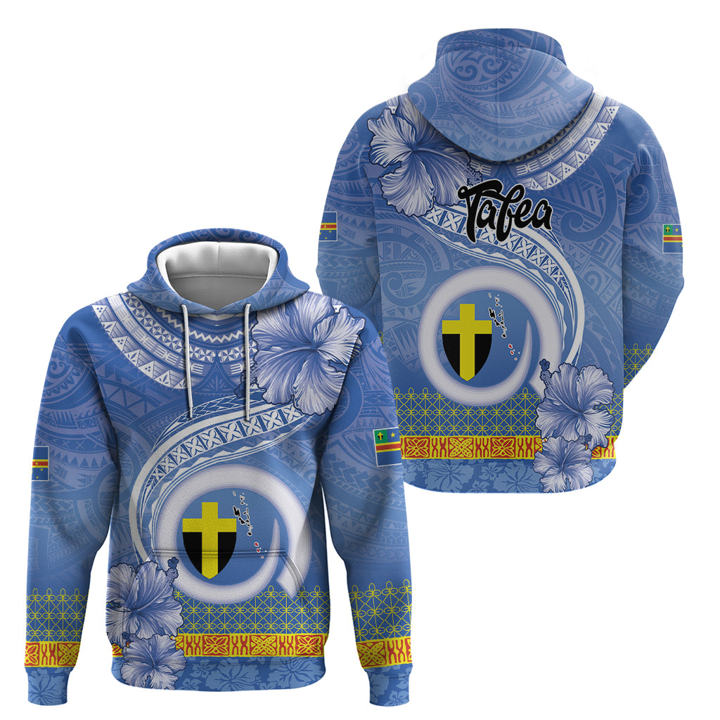 Tafea Vanuatu Hoodie Hibiscus Sand Drawing with Pacific Pattern