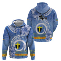 Tafea Vanuatu Hoodie Hibiscus Sand Drawing with Pacific Pattern