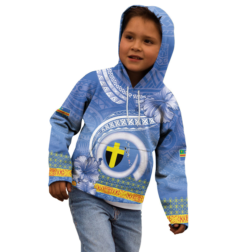 Tafea Vanuatu Kid Hoodie Hibiscus Sand Drawing with Pacific Pattern LT9 - Polynesian Pride