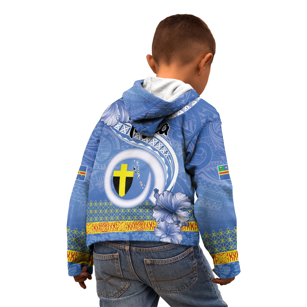 Tafea Vanuatu Kid Hoodie Hibiscus Sand Drawing with Pacific Pattern LT9 - Polynesian Pride