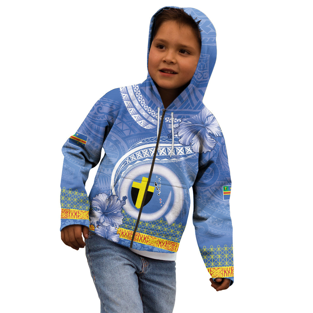 Tafea Vanuatu Kid Hoodie Hibiscus Sand Drawing with Pacific Pattern LT9 - Polynesian Pride