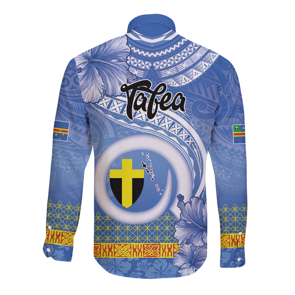 Tafea Vanuatu Long Sleeve Button Shirt Hibiscus Sand Drawing with Pacific Pattern LT9 - Polynesian Pride