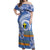 Tafea Vanuatu Off Shoulder Maxi Dress Hibiscus Sand Drawing with Pacific Pattern