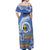 Tafea Vanuatu Off Shoulder Maxi Dress Hibiscus Sand Drawing with Pacific Pattern