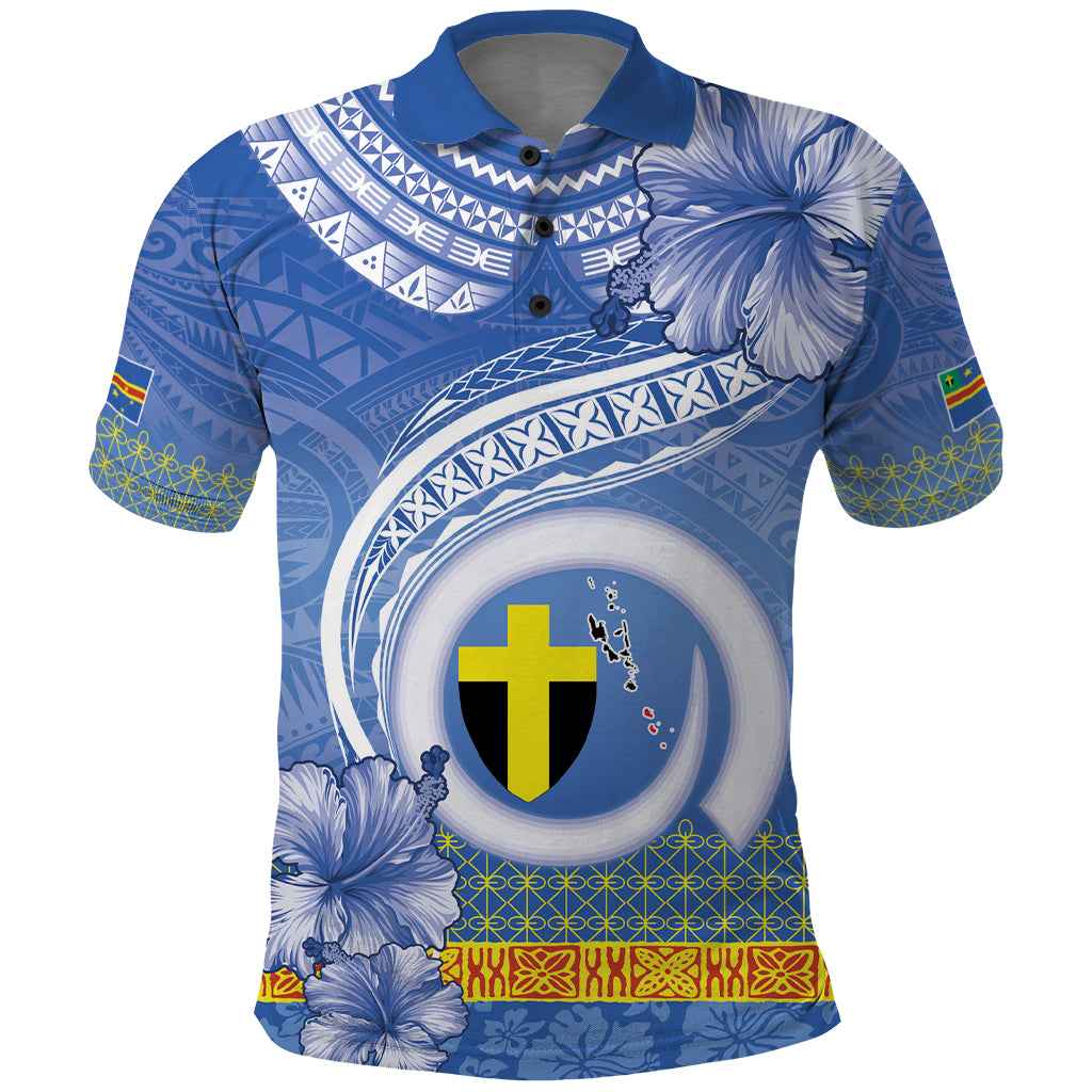 Tafea Vanuatu Polo Shirt Hibiscus Sand Drawing with Pacific Pattern
