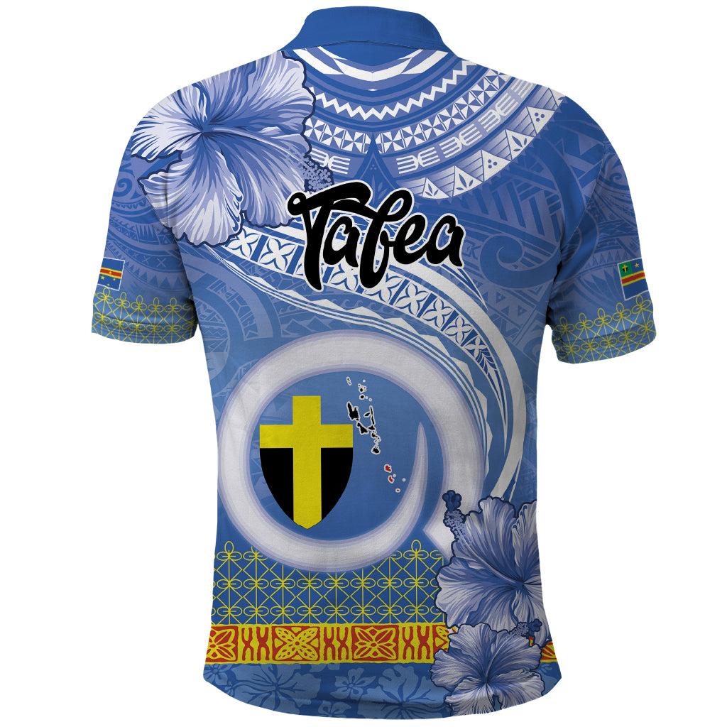 Tafea Vanuatu Polo Shirt Hibiscus Sand Drawing with Pacific Pattern