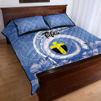 Tafea Vanuatu Quilt Bed Set Hibiscus Sand Drawing with Pacific Pattern