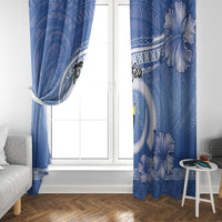 Tafea Vanuatu Window Curtain Hibiscus Sand Drawing with Pacific Pattern