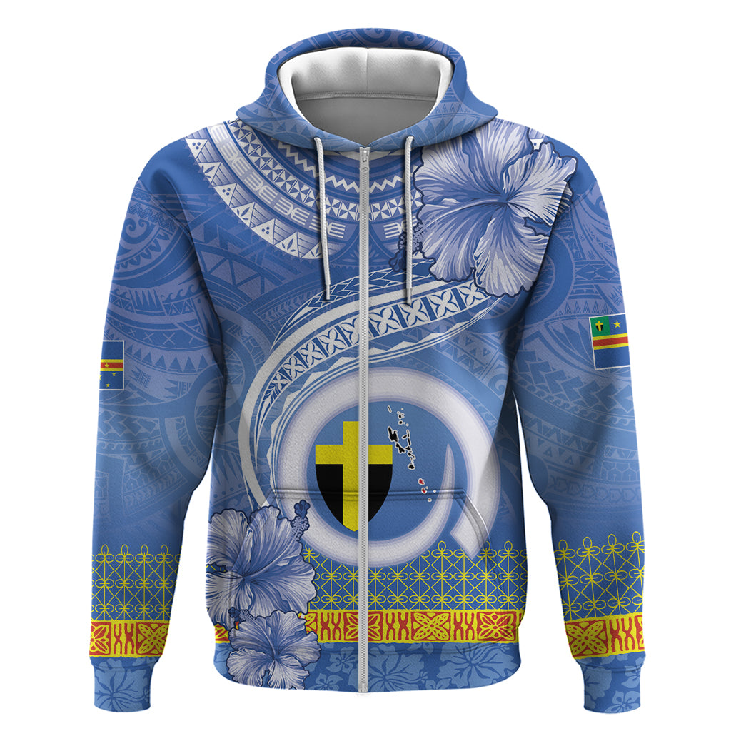 Tafea Vanuatu Zip Hoodie Hibiscus Sand Drawing with Pacific Pattern