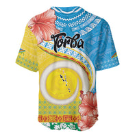 Torba Vanuatu Baseball Jersey Hibiscus Sand Drawing with Pacific Pattern