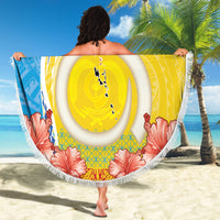 Torba Vanuatu Beach Blanket Hibiscus Sand Drawing with Pacific Pattern