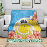 Torba Vanuatu Blanket Hibiscus Sand Drawing with Pacific Pattern