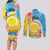 Torba Vanuatu Couples Matching Long Sleeve Bodycon Dress and Long Sleeve Button Shirt Hibiscus Sand Drawing with Pacific Pattern