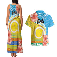 Torba Vanuatu Couples Matching Tank Maxi Dress and Hawaiian Shirt Hibiscus Sand Drawing with Pacific Pattern LT9 - Polynesian Pride