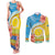 Torba Vanuatu Couples Matching Tank Maxi Dress and Long Sleeve Button Shirt Hibiscus Sand Drawing with Pacific Pattern
