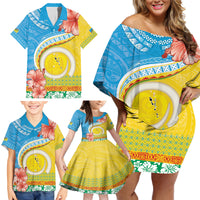 Torba Vanuatu Family Matching Off Shoulder Short Dress and Hawaiian Shirt Hibiscus Sand Drawing with Pacific Pattern LT9 - Polynesian Pride