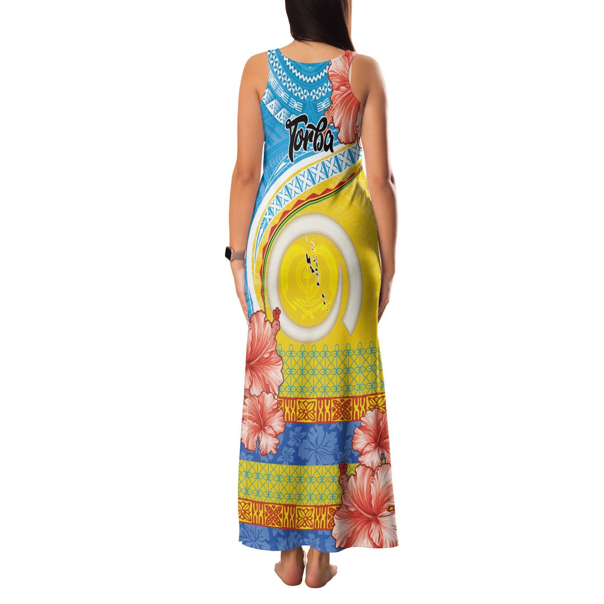 Torba Vanuatu Family Matching Tank Maxi Dress and Hawaiian Shirt Hibiscus Sand Drawing with Pacific Pattern LT9 - Polynesian Pride