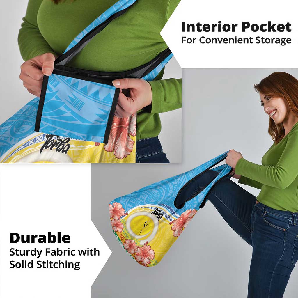 Torba Vanuatu Grocery Bag Hibiscus Sand Drawing with Pacific Pattern