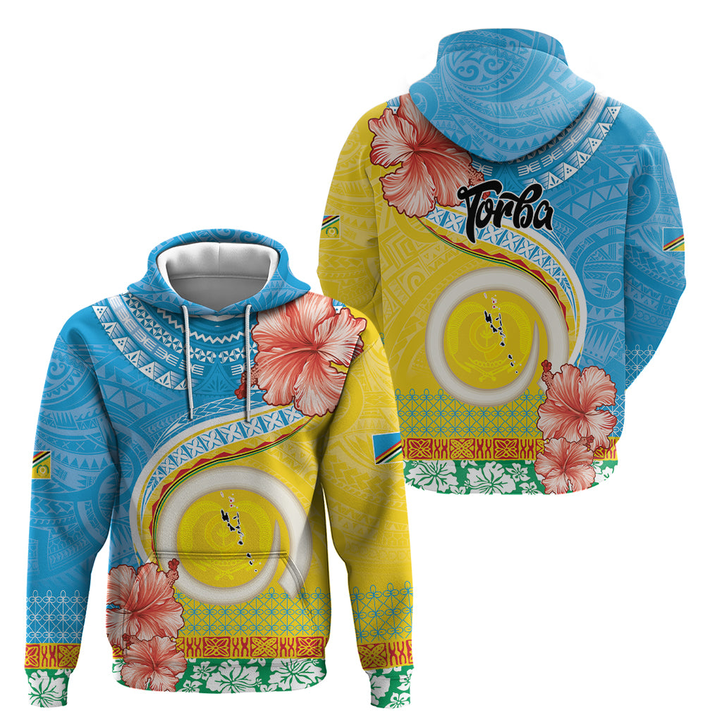 Torba Vanuatu Hoodie Hibiscus Sand Drawing with Pacific Pattern LT9 - Polynesian Pride