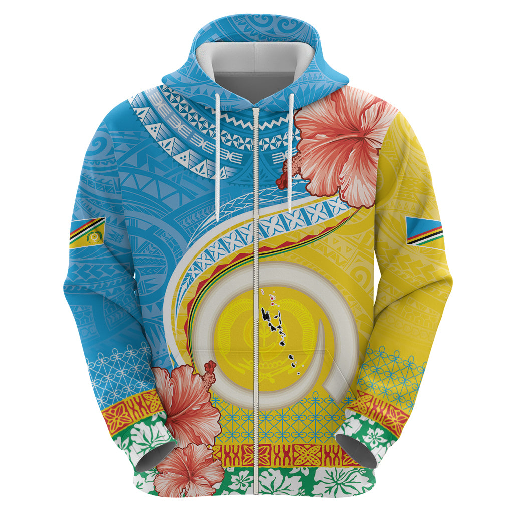 Torba Vanuatu Hoodie Hibiscus Sand Drawing with Pacific Pattern LT9 - Polynesian Pride