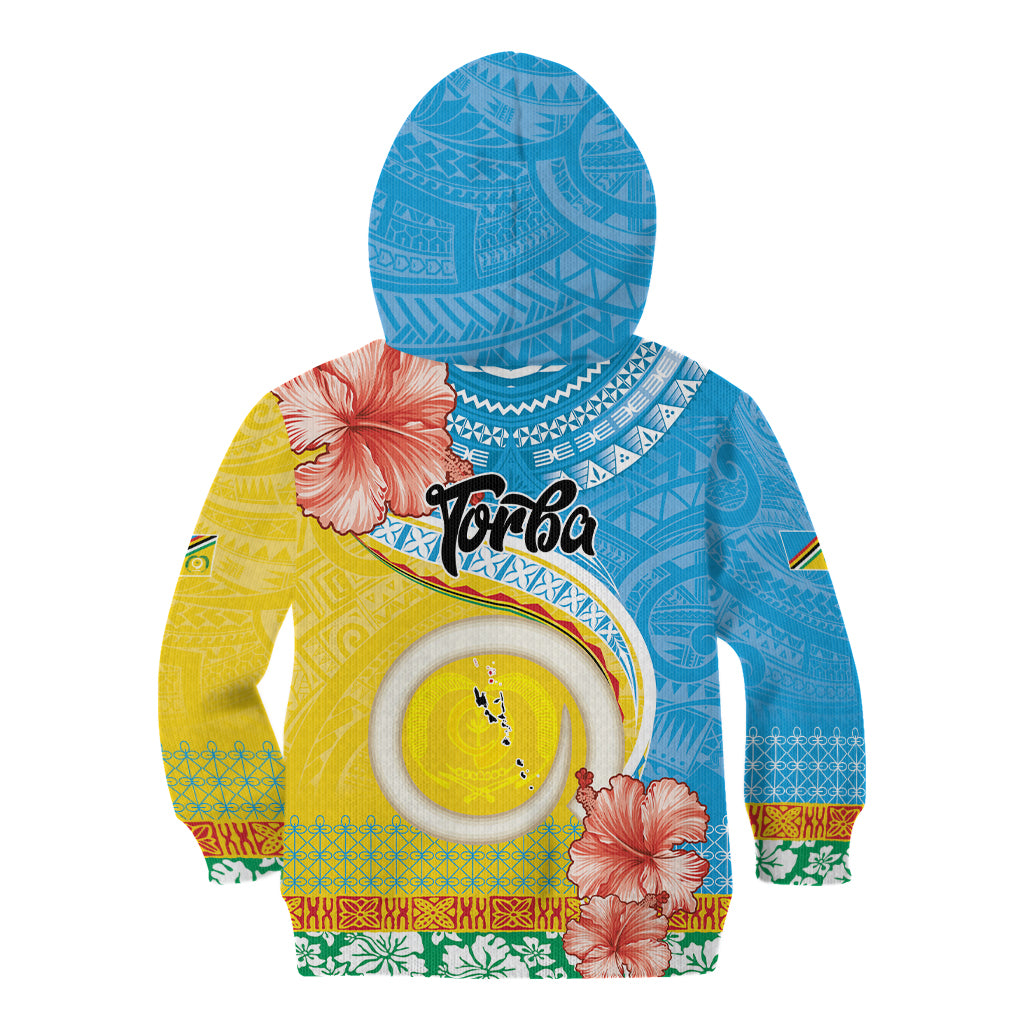 Torba Vanuatu Kid Hoodie Hibiscus Sand Drawing with Pacific Pattern LT9 - Polynesian Pride