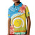 Torba Vanuatu Kid Polo Shirt Hibiscus Sand Drawing with Pacific Pattern