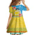 Torba Vanuatu Kid Short Sleeve Dress Hibiscus Sand Drawing with Pacific Pattern