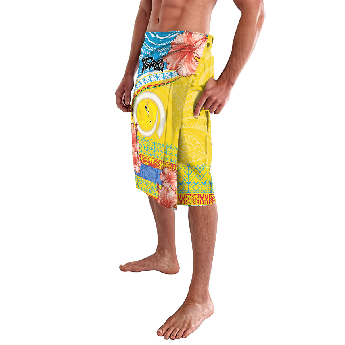 Torba Vanuatu Lavalava Hibiscus Sand Drawing with Pacific Pattern