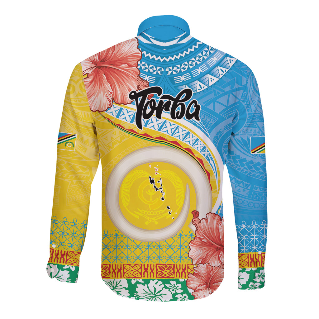 Torba Vanuatu Long Sleeve Button Shirt Hibiscus Sand Drawing with Pacific Pattern LT9 - Polynesian Pride