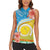 Torba Vanuatu Women Sleeveless Polo Shirt Hibiscus Sand Drawing with Pacific Pattern