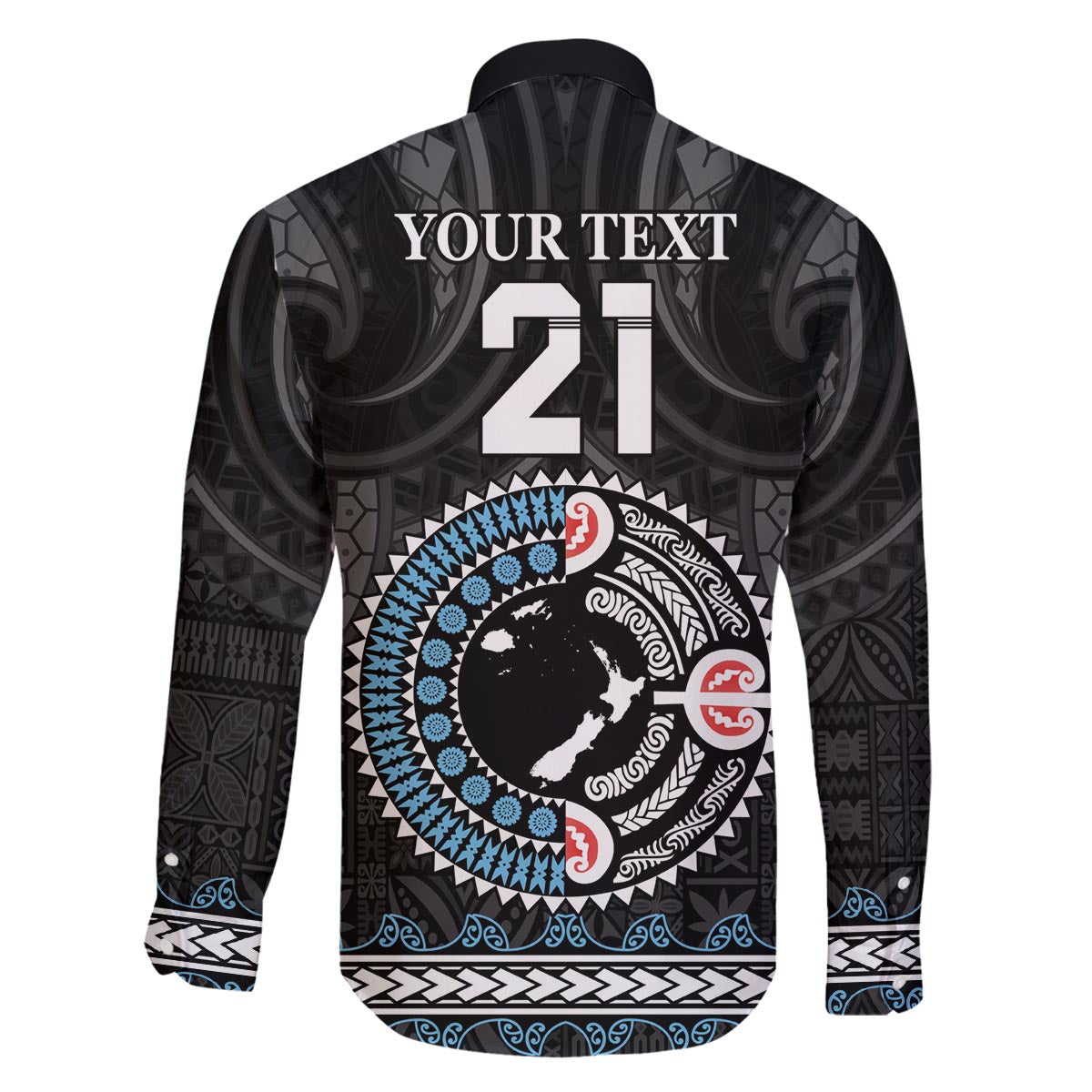 Custom Fiji and New Zealand Family Matching Puletasi and Hawaiian Shirt Maori Fern Mix Tapa Tribal Unique