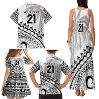 Custom Fiji Rugby Cibi Dance Family Matching Tank Maxi Dress and Hawaiian Shirt Create History World Cup Sevens